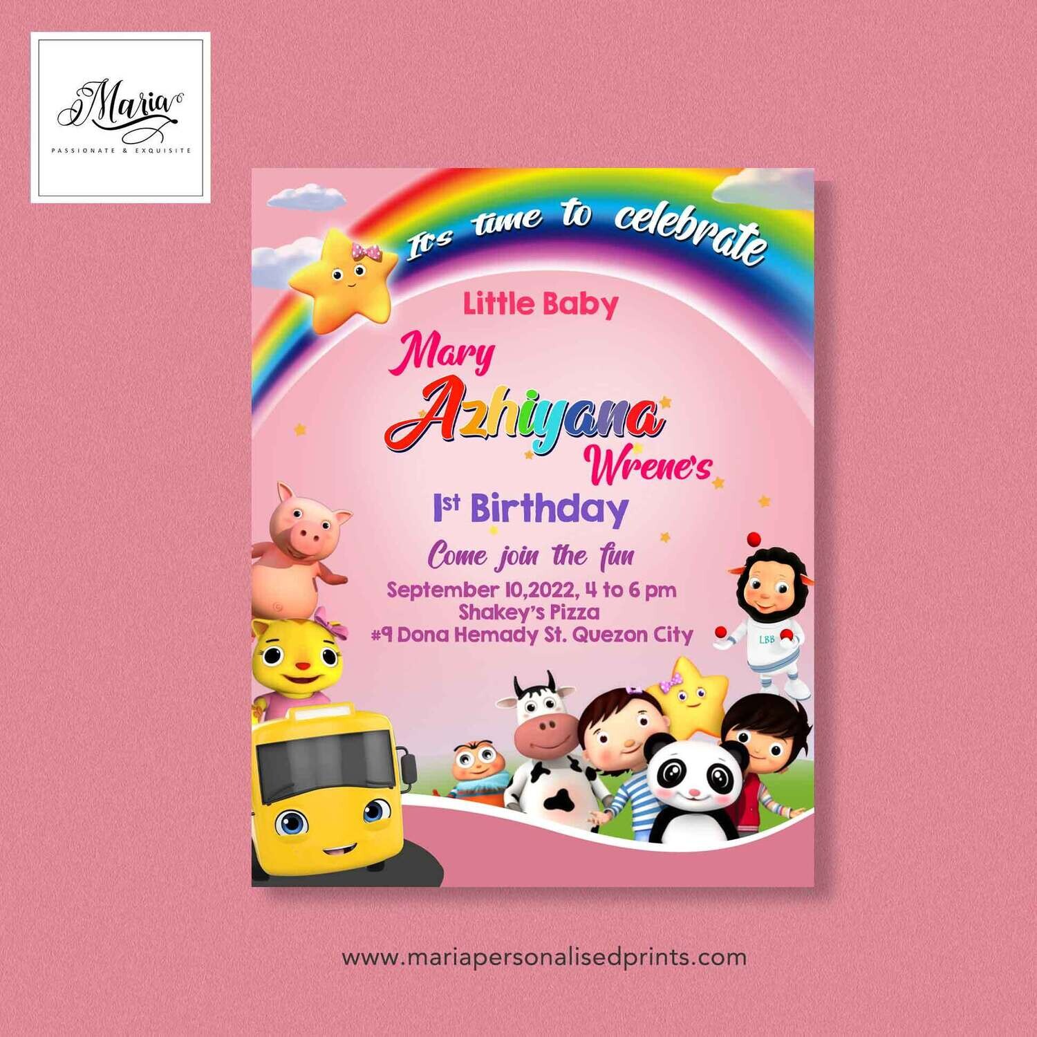 Little Baby Bum Birthday Invitation Set of 14