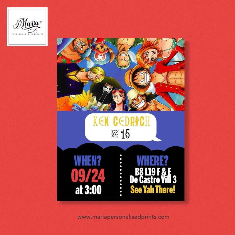 One Piece Birthday Invitation Set of 14