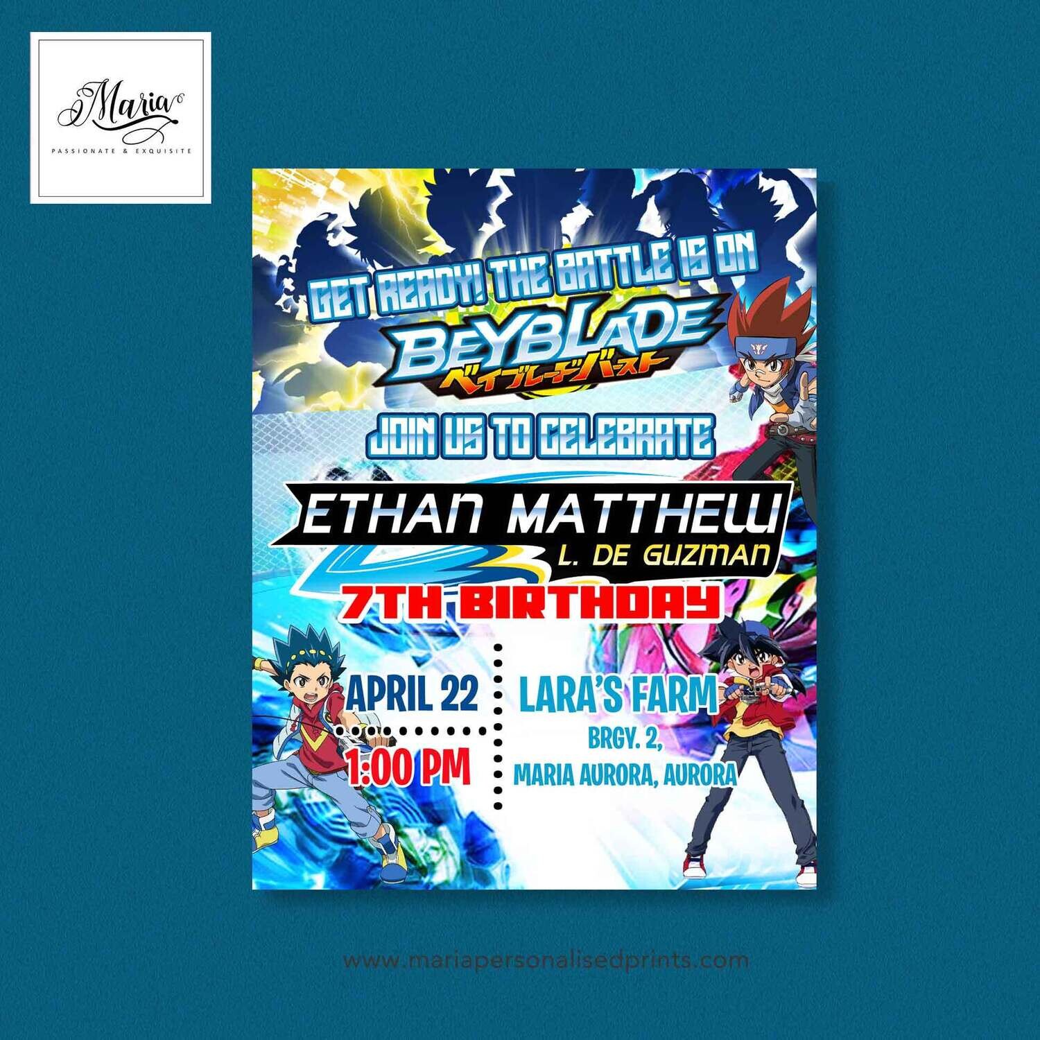 Beyblade Birthday Invitation Set of 14