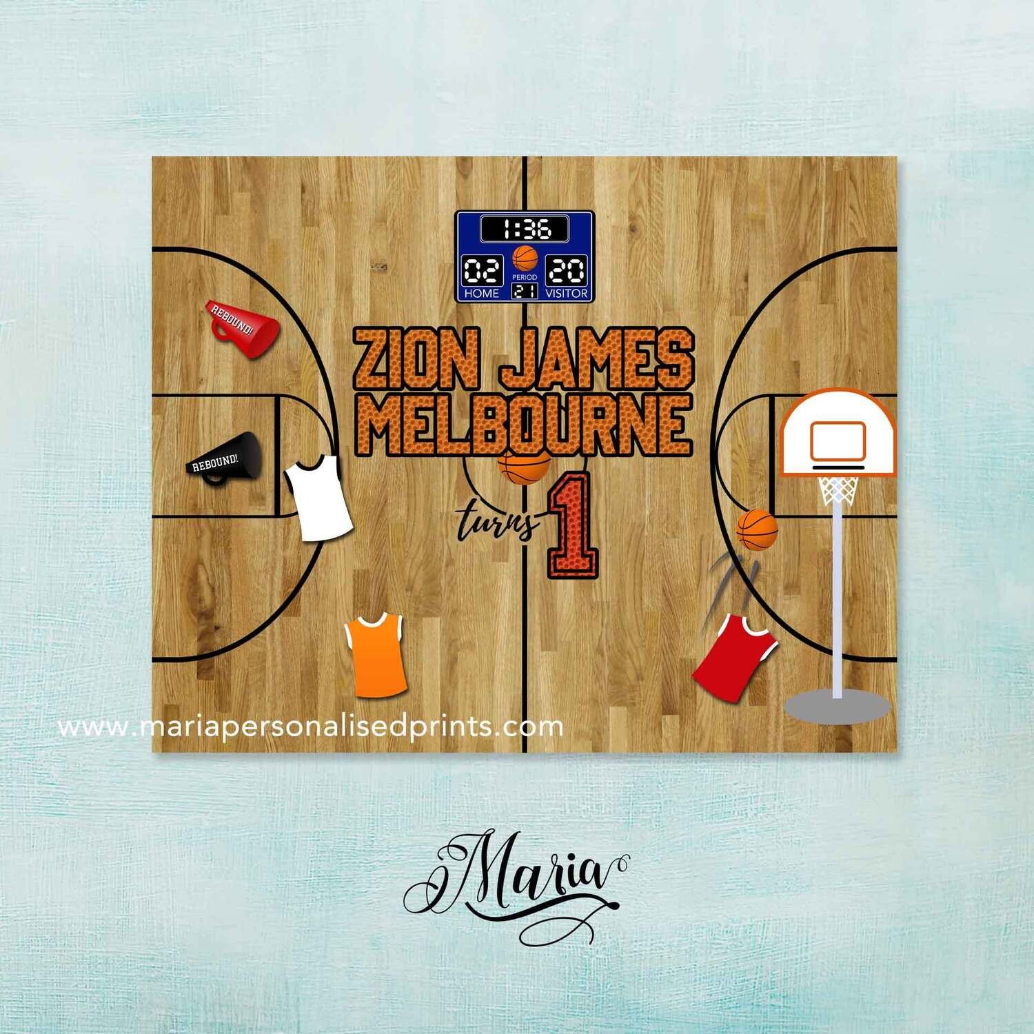 Basketball Birthday Banner A