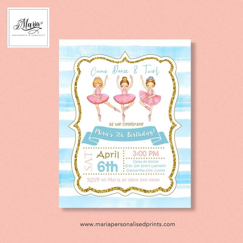 Ballerina Birthday Invitation Set of 14