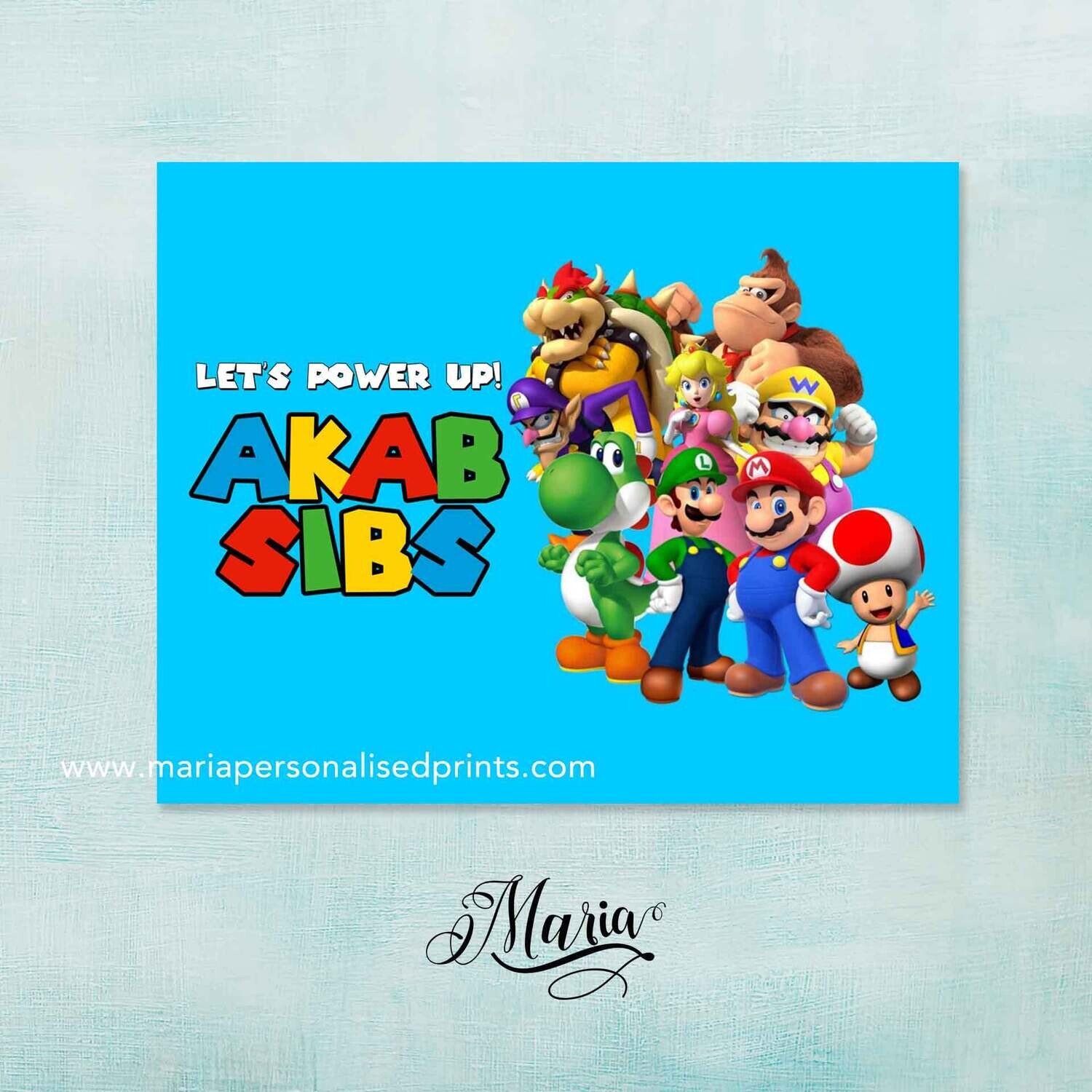 Mario Birthday Banner