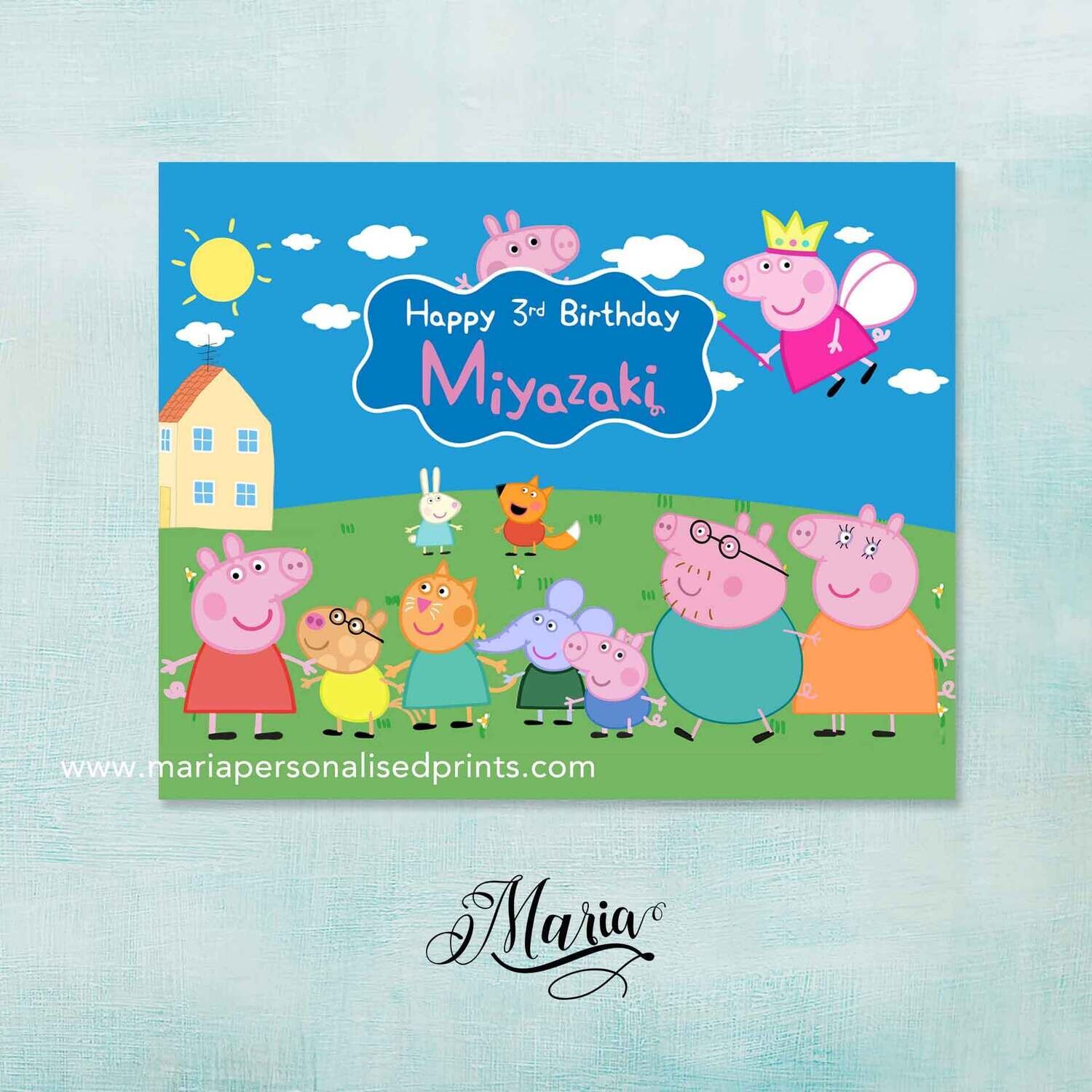 Peppa Pig Birthday Banner