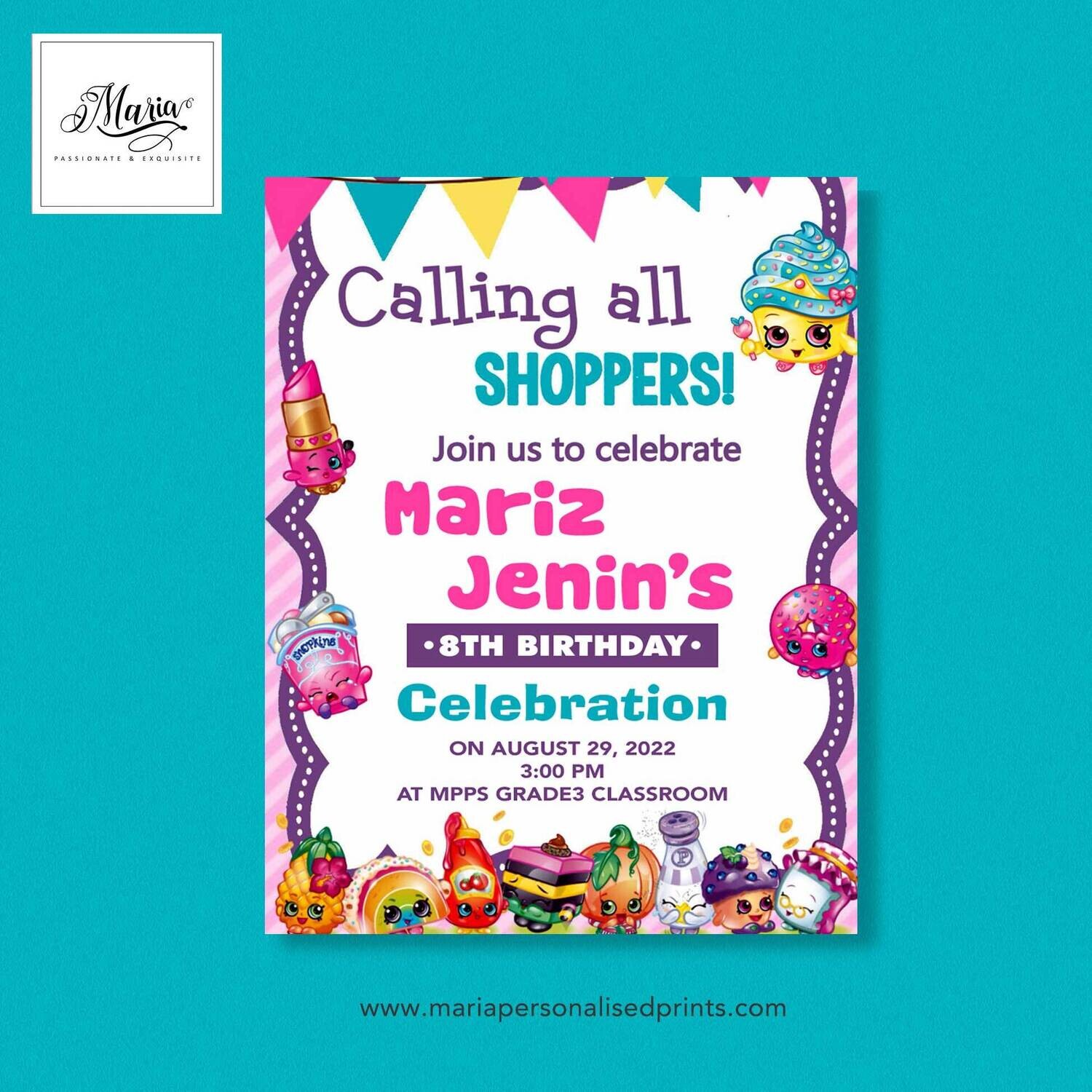 Shopkins Birthday Invitation Cards Set of 14