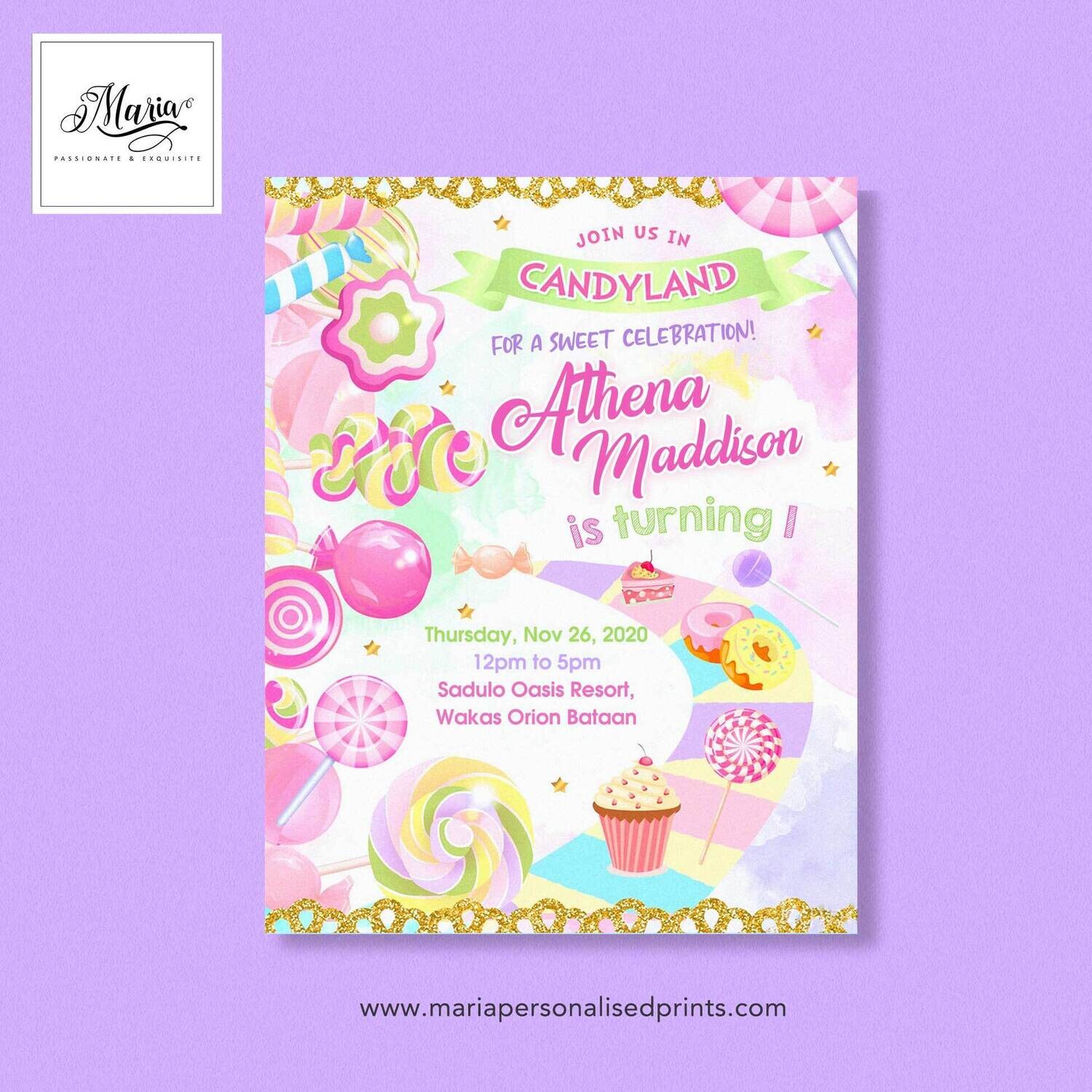 Candyland Birthday Invitation Card Set of 14
