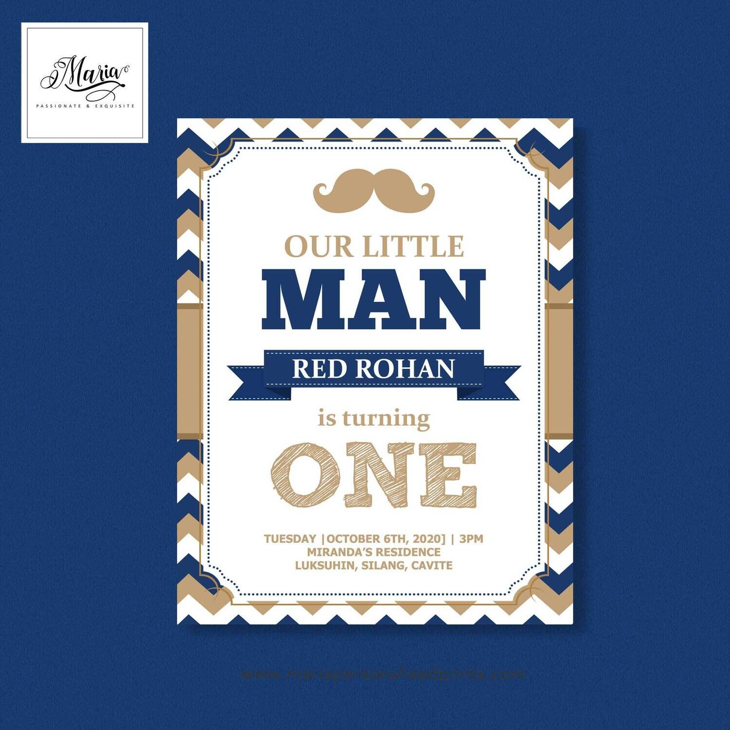 The Little Man Birthday Invitation Card Set of 14