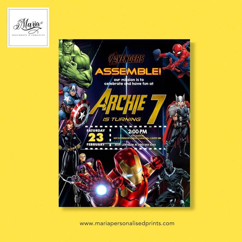 AVENGERS  Birthday Invitation Set of 14