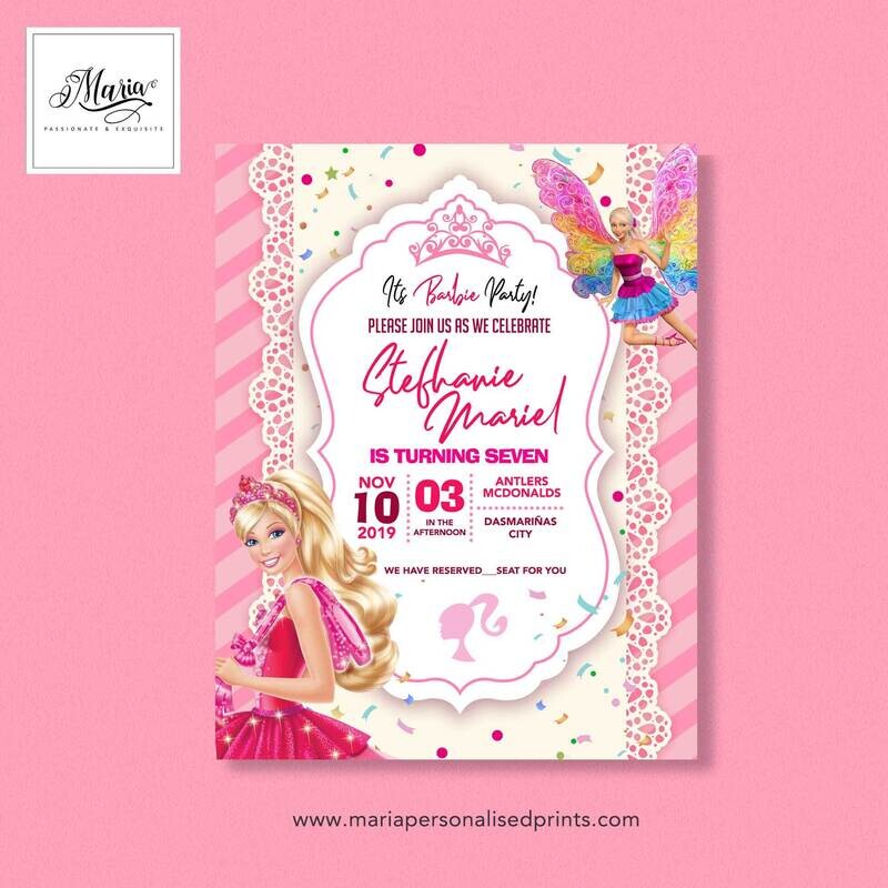 Barbie Birthday Invitation Cards Set of 14