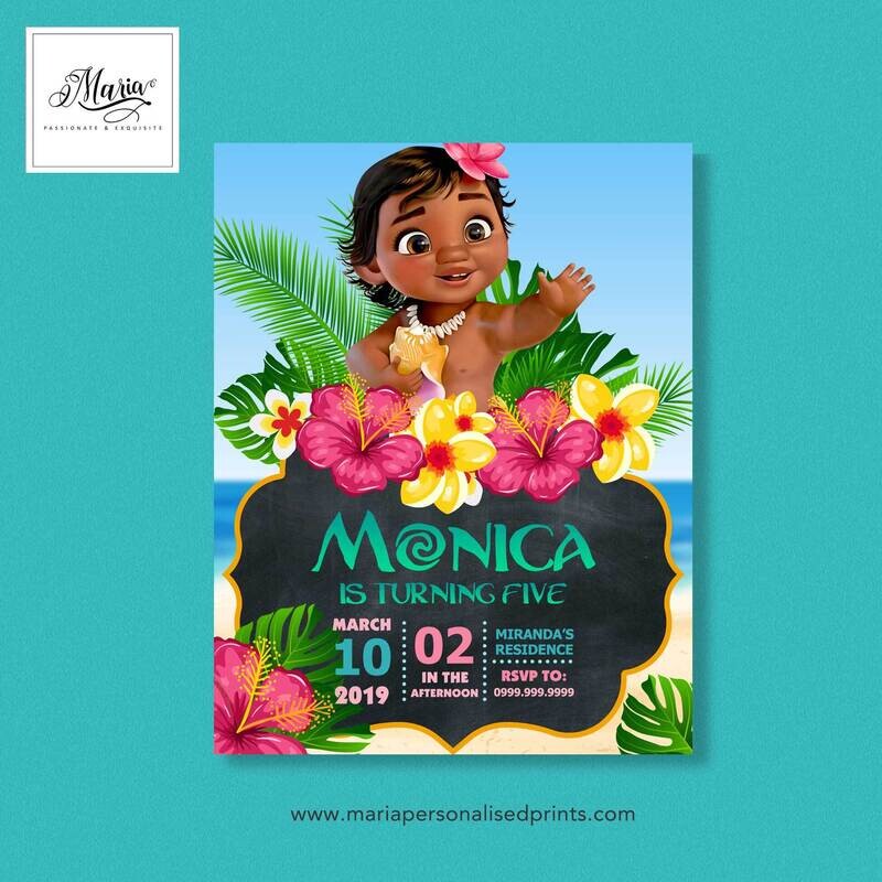Moana Birthday Invitation Card Set of 14