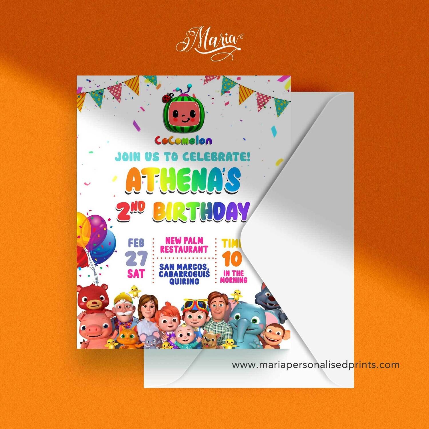 Cocomelon Birthday Invitation Cards Set of 14