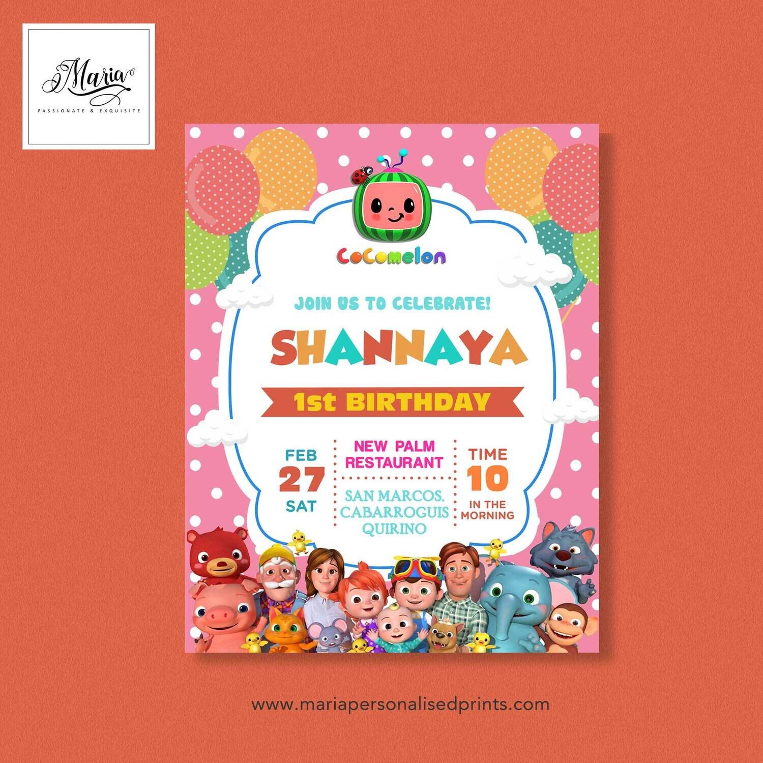 Cocomelon Birthday Invitation Cards Set of 14
