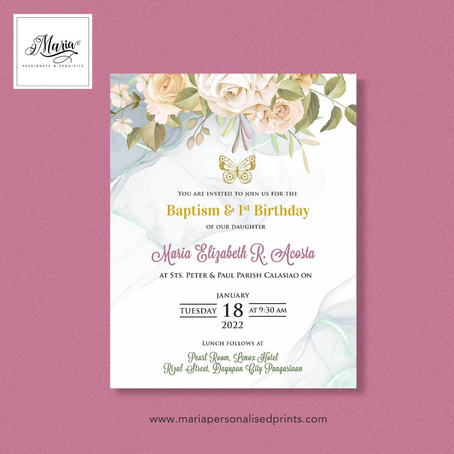Butterfly Invitation Card Set of 14