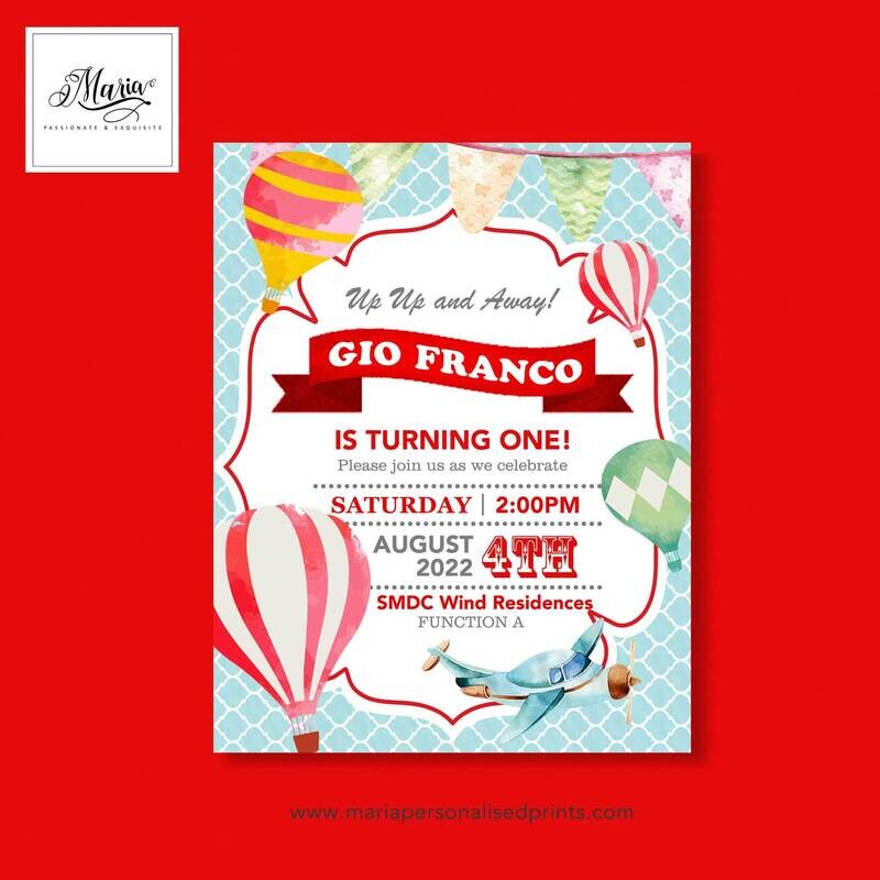 Balloon Invitation Card Set of 14