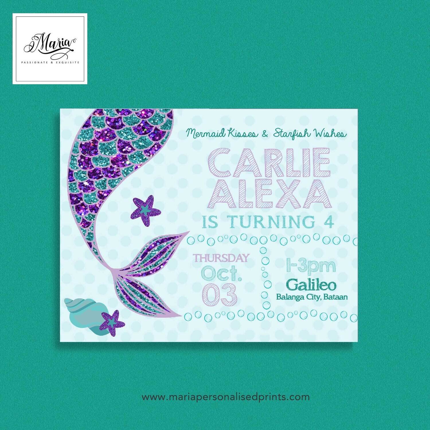 Mermaid Invitation Card Set of 14