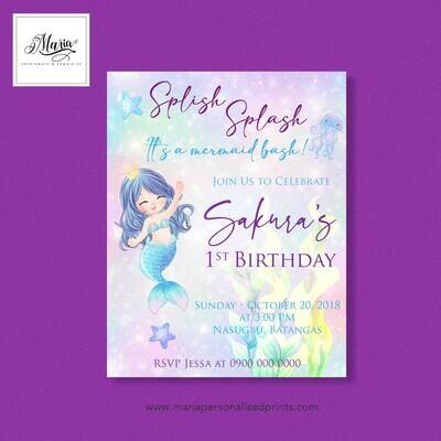 Mermaid Invitation Card Set of 14