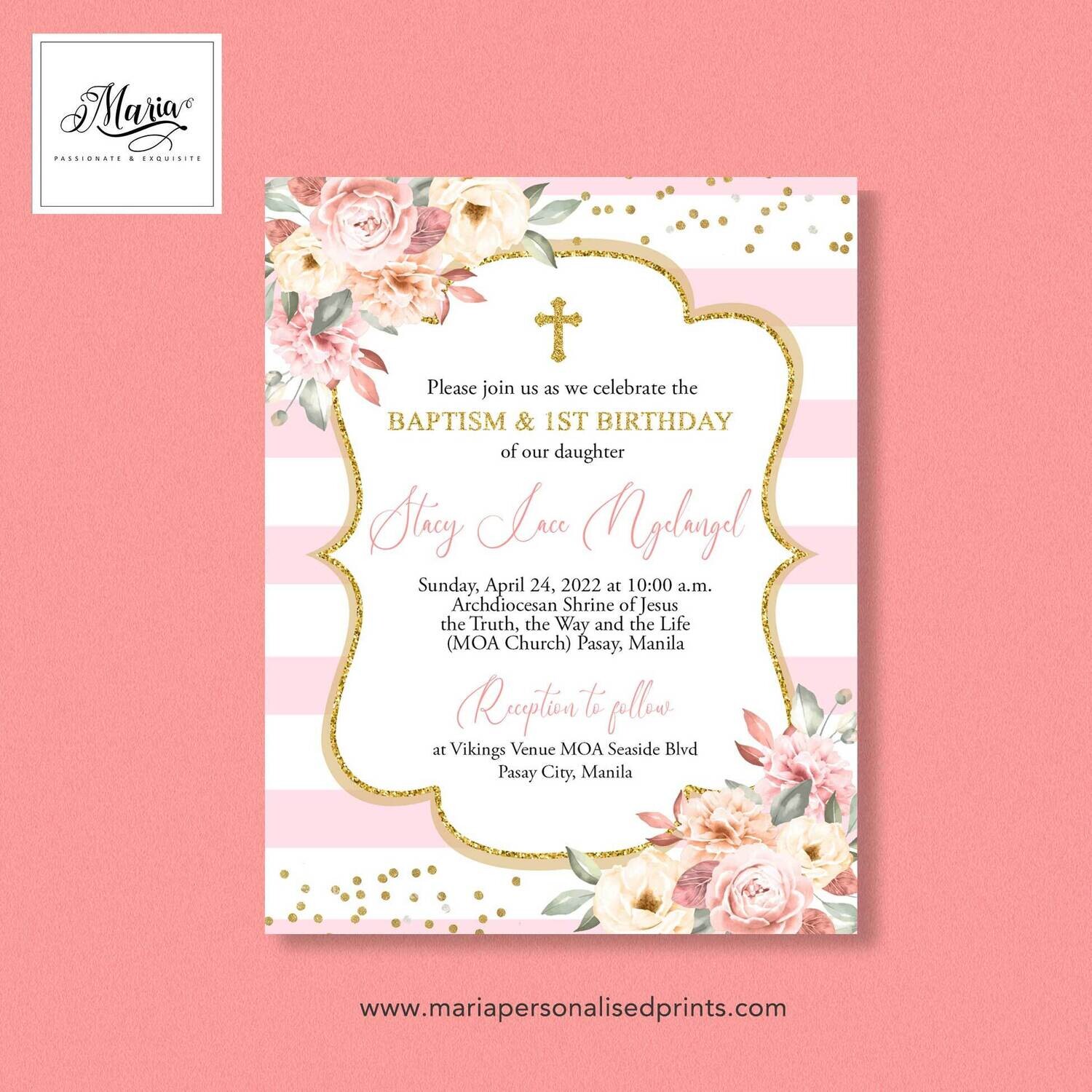 Invitation Card for Baptism Set of 14