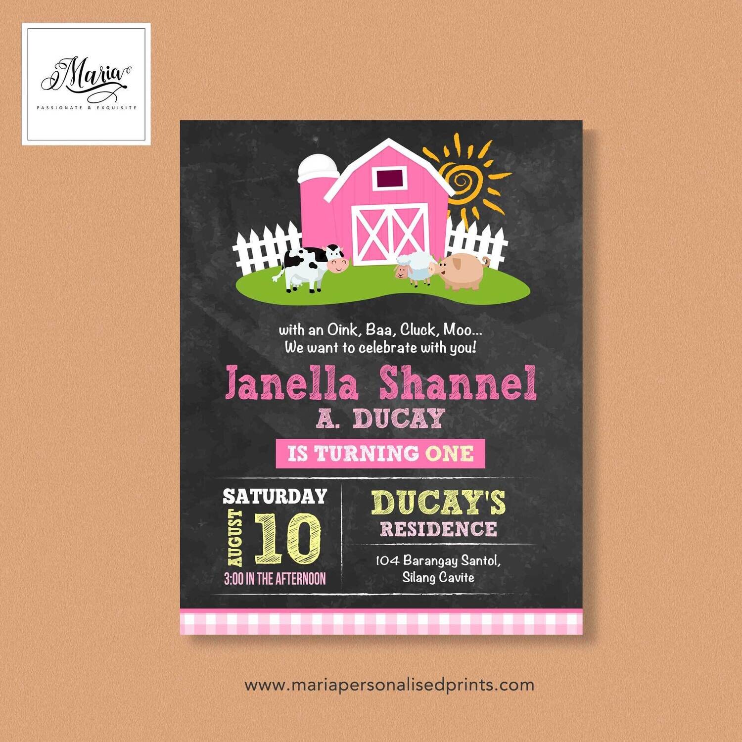 Barn Invitation Card Set of 14