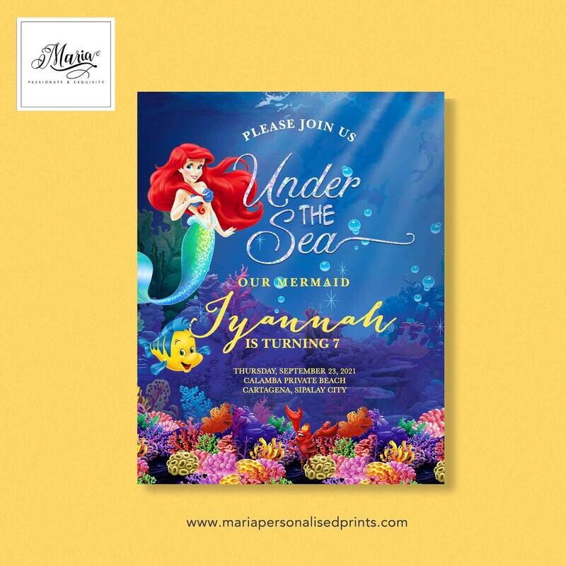 Mermaid Birthday Invitation Set of 14