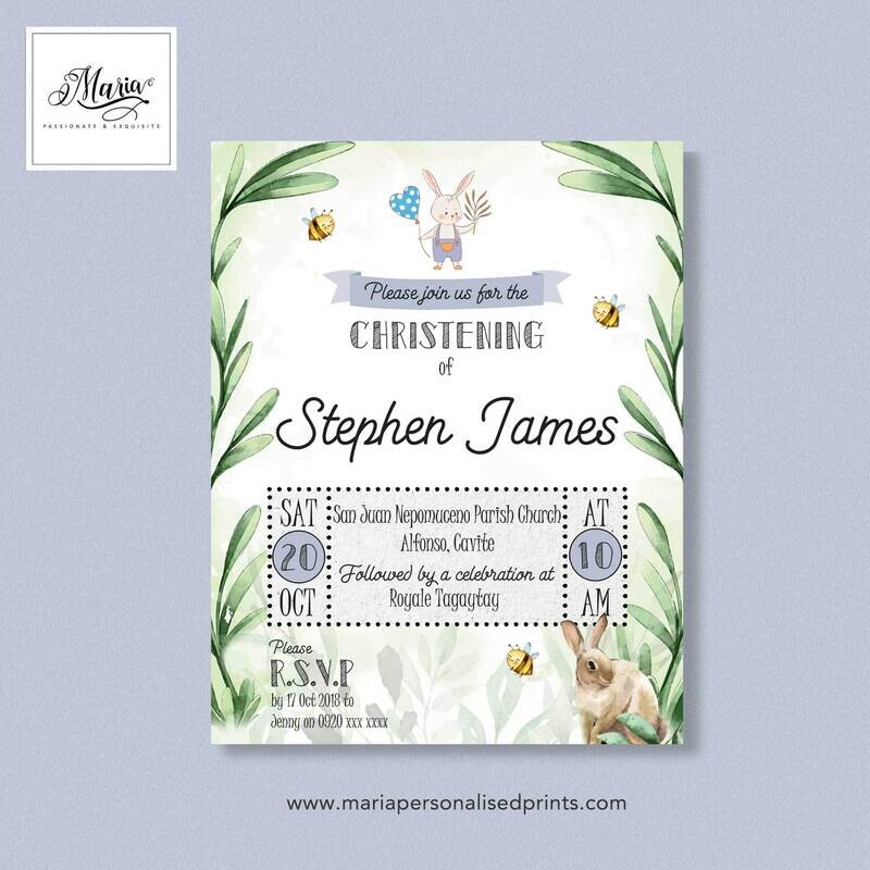 Baptismal Invitation Cards Set of 14