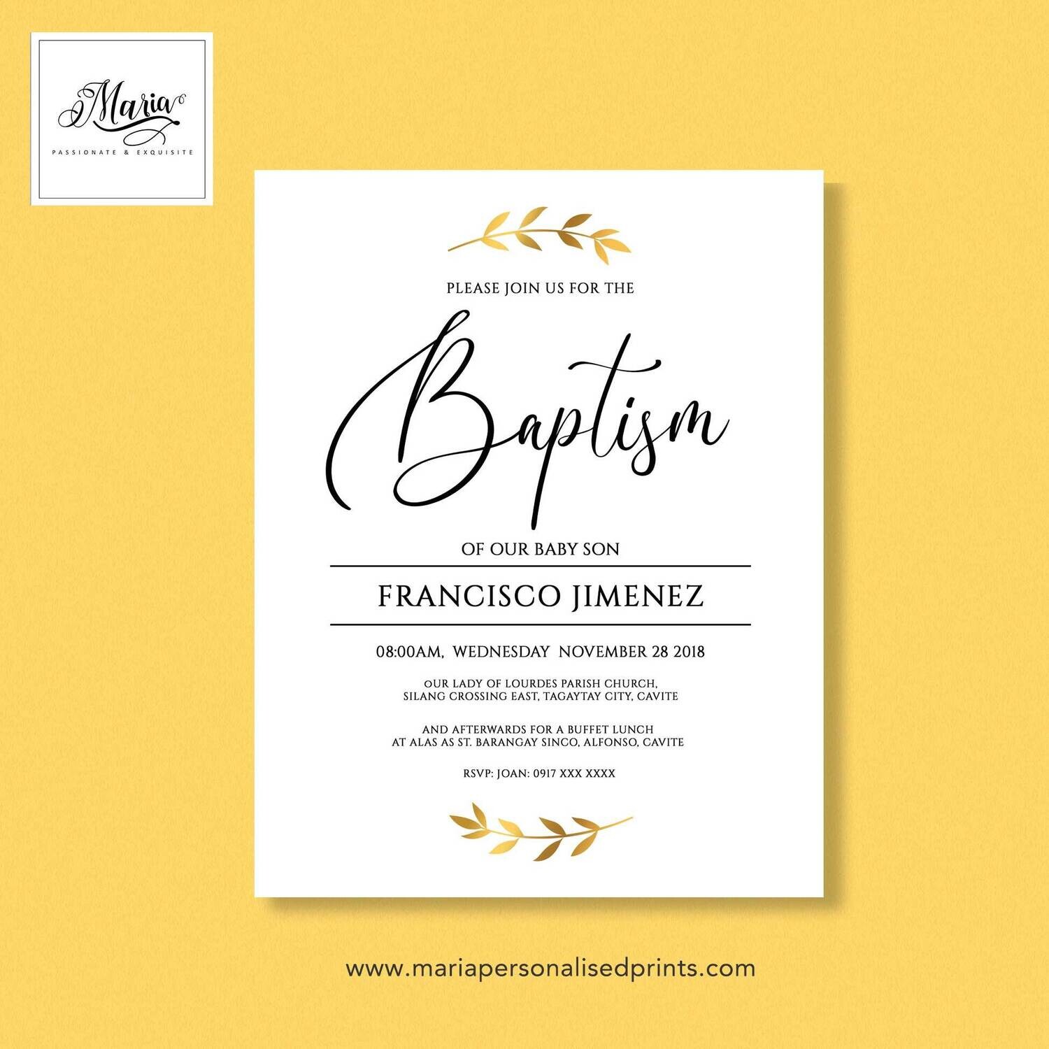Minimalist Invitation Cards Set of 14