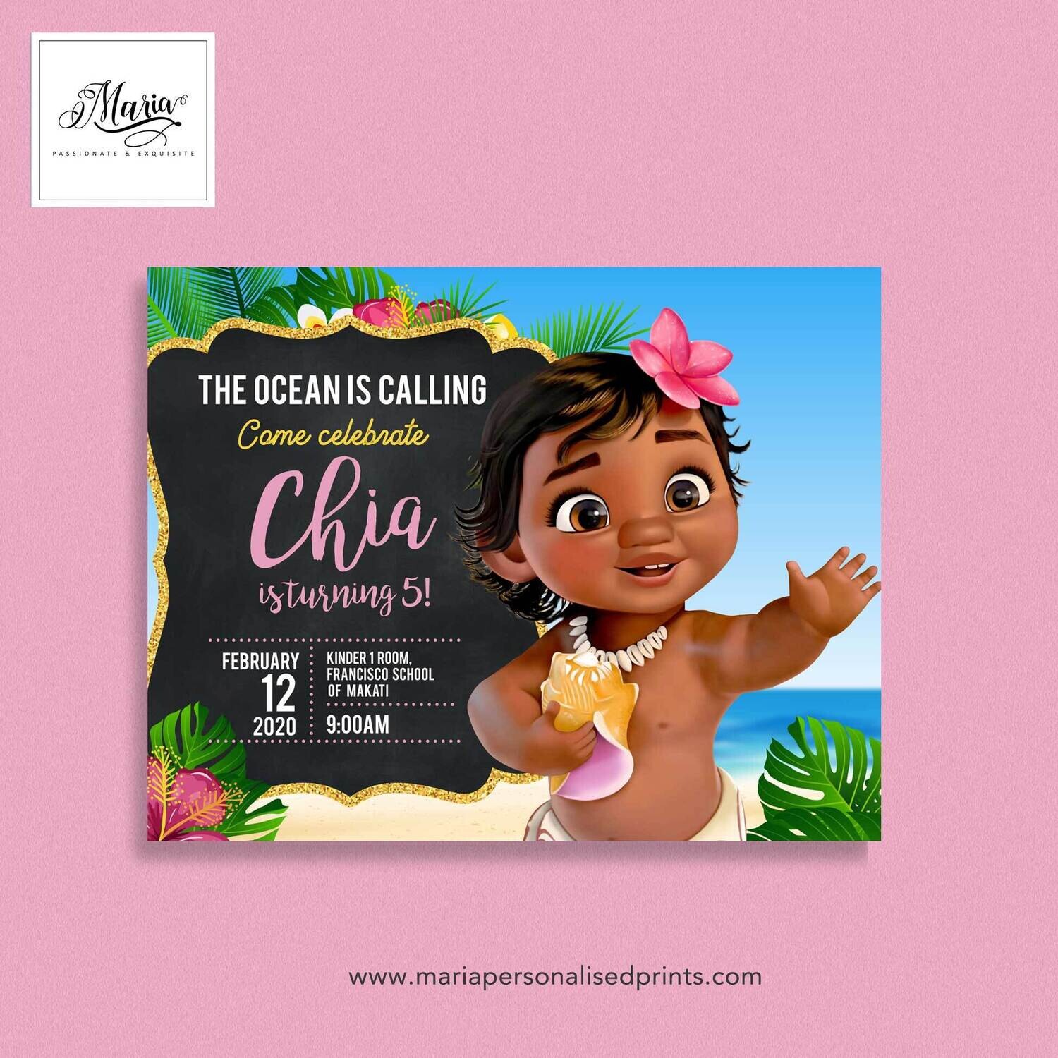 Moana Birthday Invitation Card Set of 14