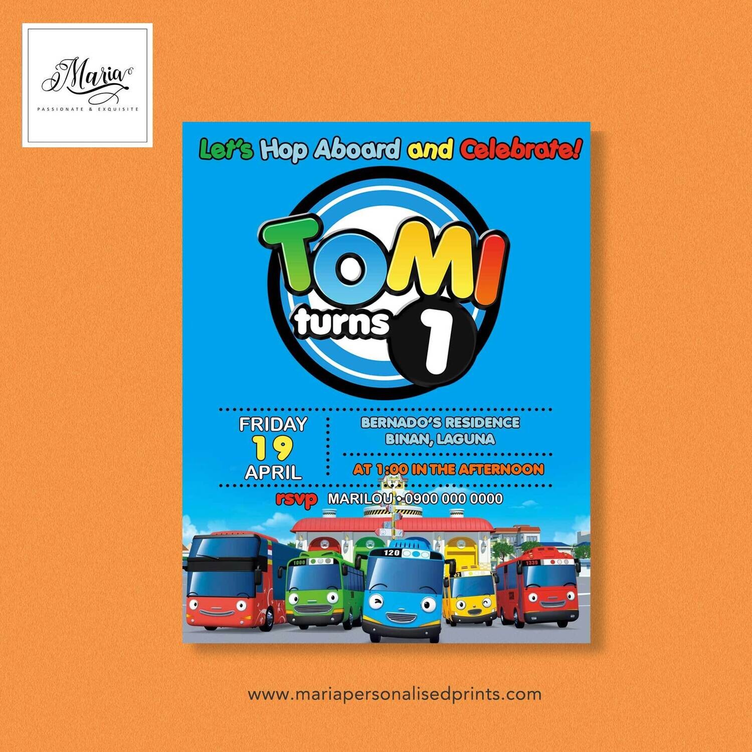 Tayo The Little Bus Birthday Invitation Set of 14