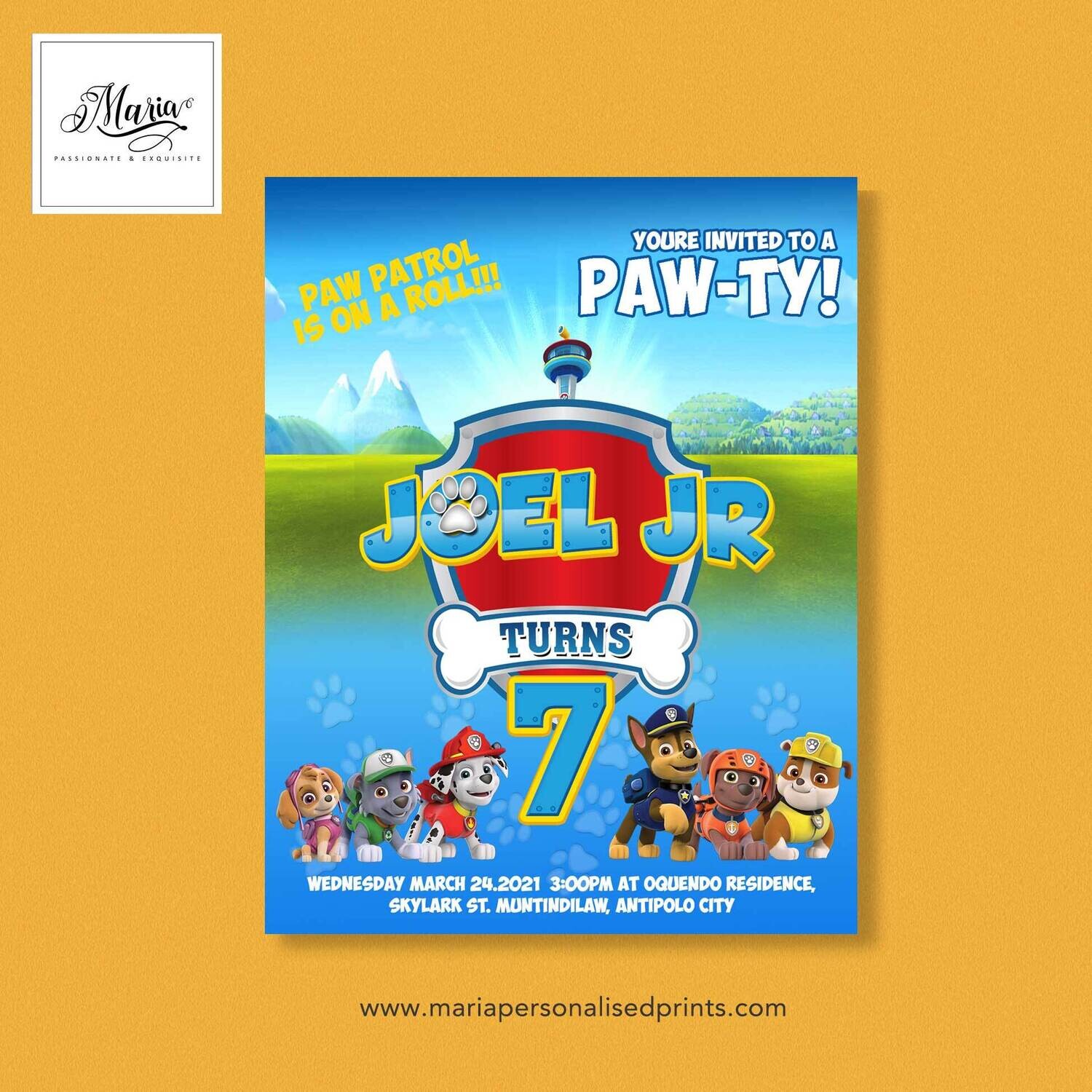 Paw Patrol Birthday Invitation Card Set of 14