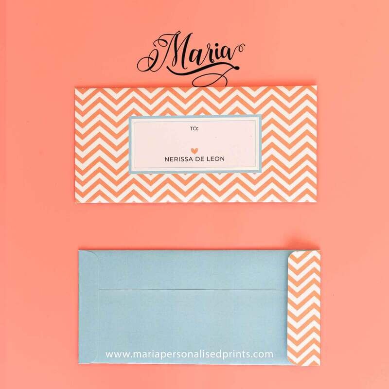 12 pcs Personalized Money Envelopes Chevron
