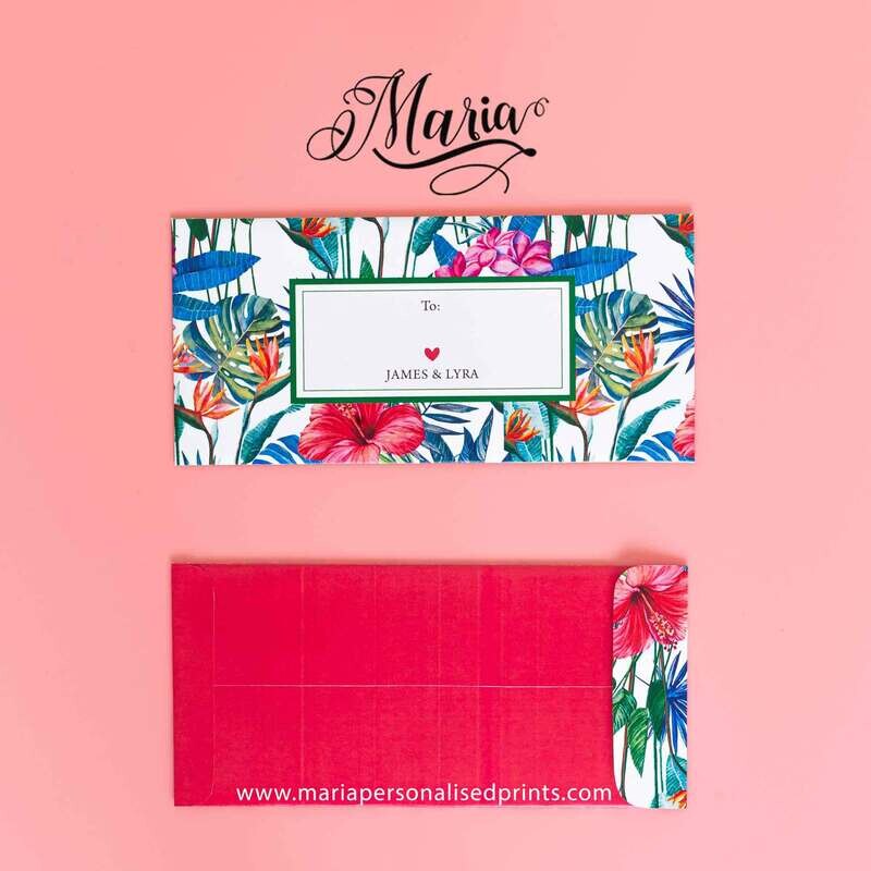 12 Pcs Personalized Money Envelopes Tropical