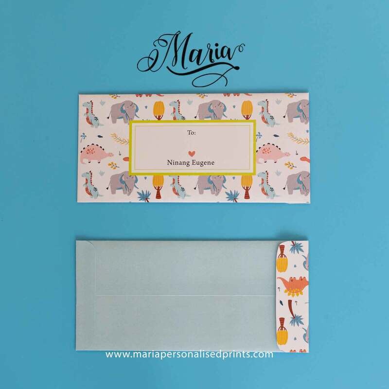 12 Pcs Personalized Money Envelopes Dino Baby