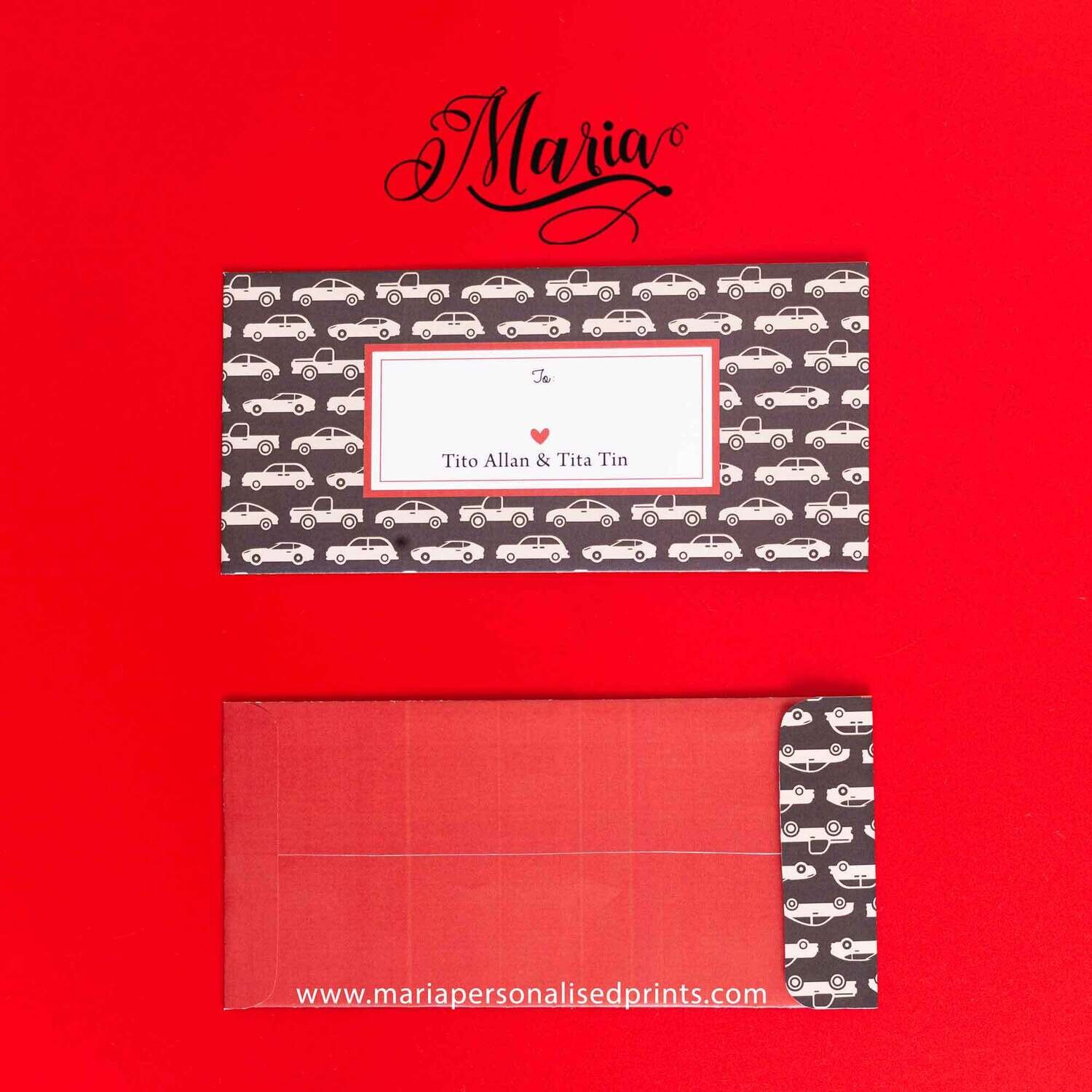 12 Pcs Personalized Money Envelopes Racing Car B