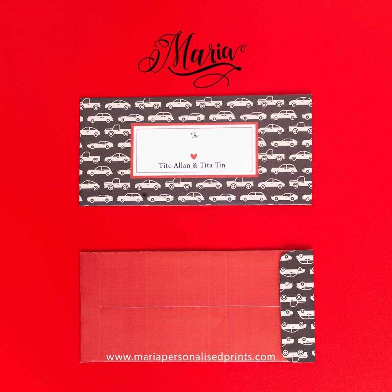 12 Pcs Personalized Money Envelopes Racing Car B