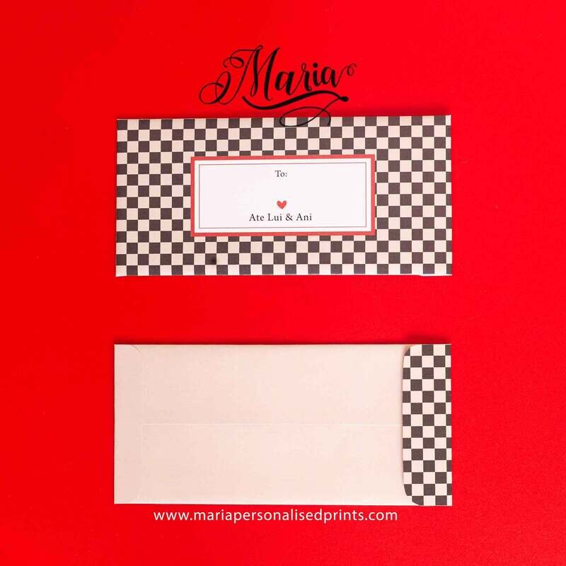 12 Pcs Personalized Money Envelopes Racing Car D