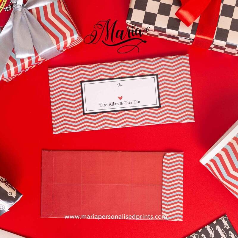 12 Pcs Personalized Money Envelopes Racing Car A