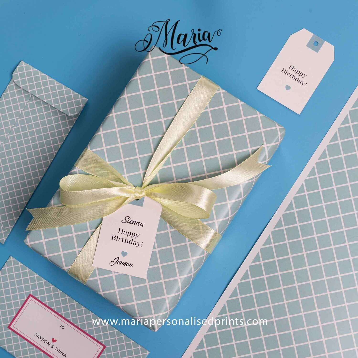 12 Pcs Gift Wrappers Pastel Blue
