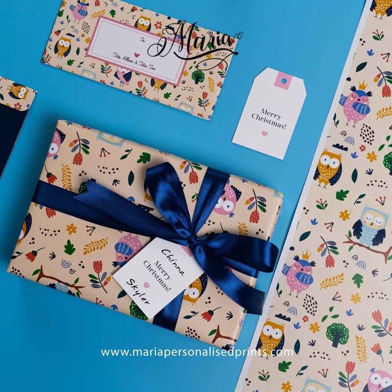 12 Pcs Gift Wrappers Owl Yellow