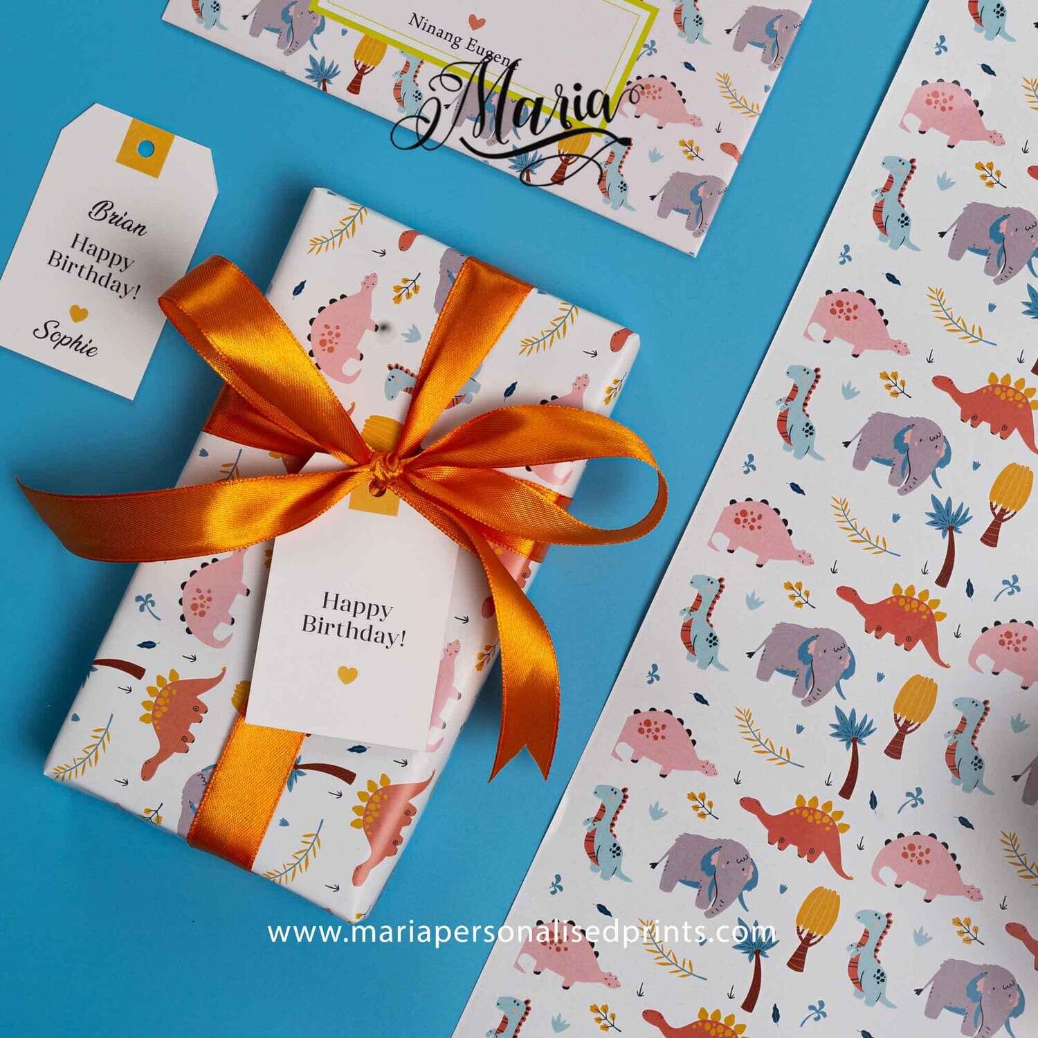12 Pcs Gift Wrappers Dino Baby