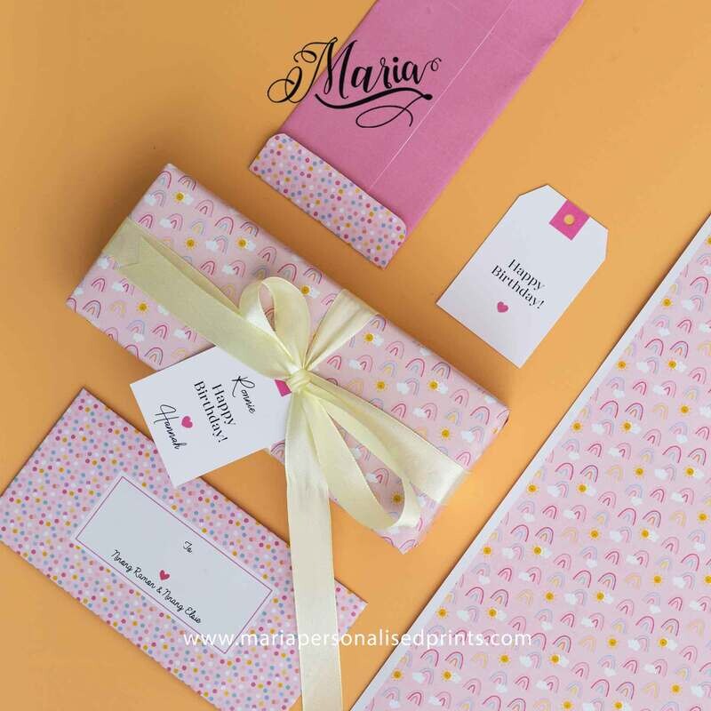 12 Pcs Gift Wrappers Pastel Rainbow