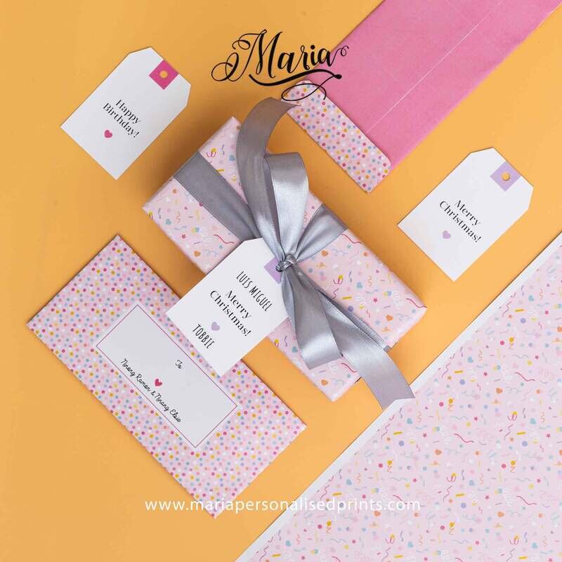 12 Pcs Gift Wrappers Pastel Pink