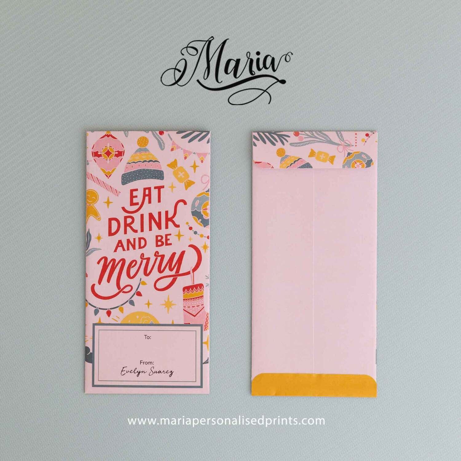 12 Pcs Personalized Christmas Money Envelopes