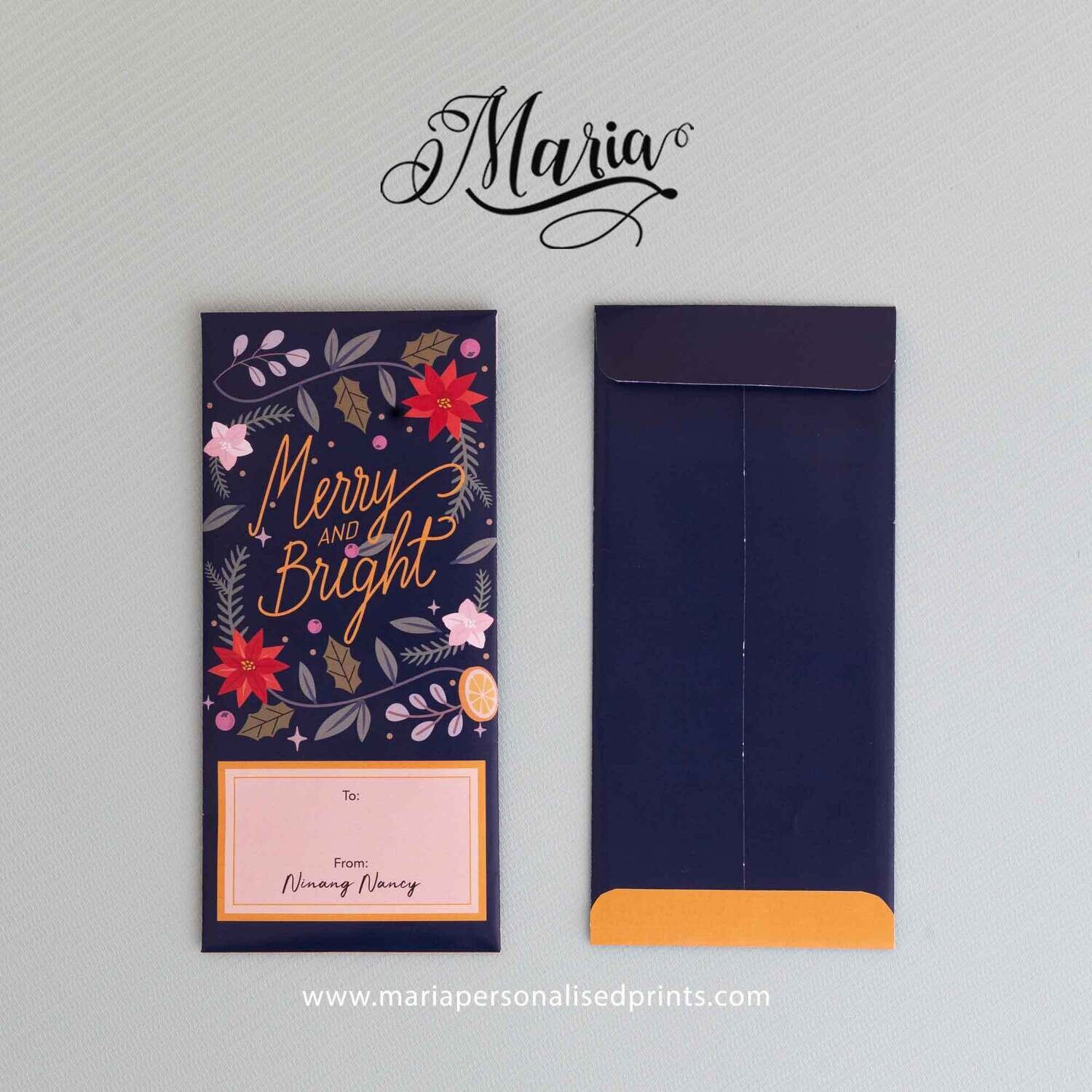 12 Pcs Personalized Christmas Money Envelopes