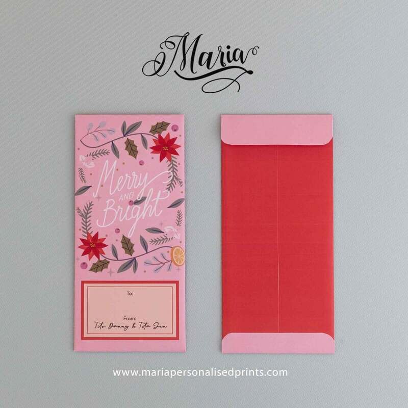 12 Pcs Personalized Christmas Money Envelopes