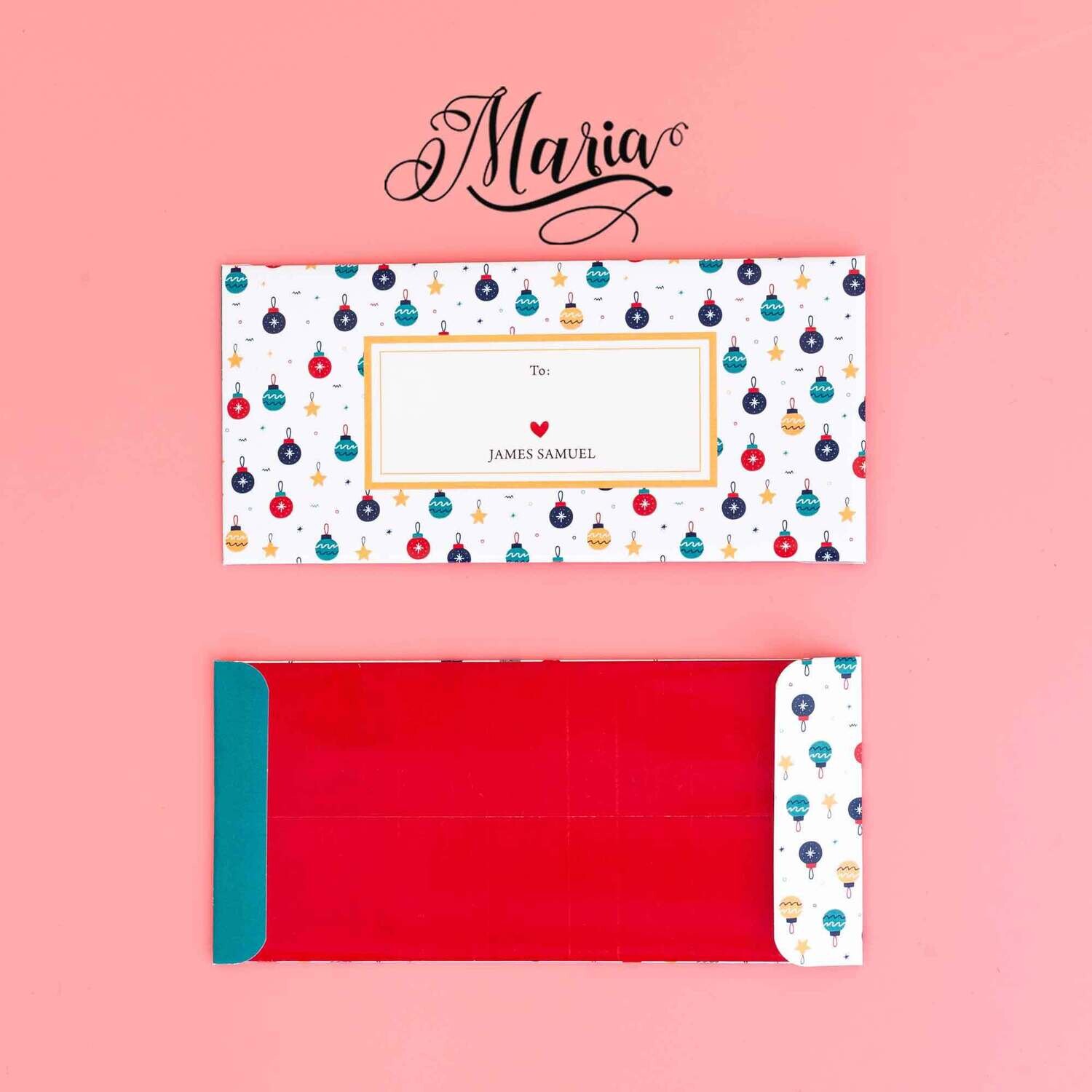 12 Pcs Personalized Christmas Money Envelopes