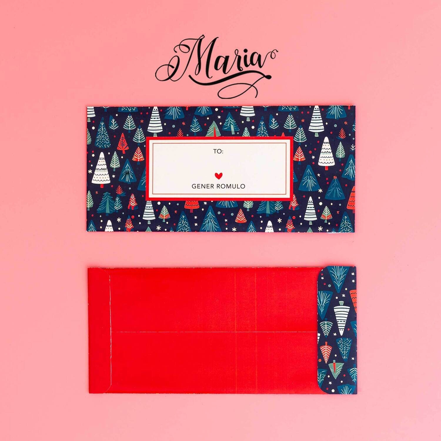 12 Pcs Personalized Christmas Money Envelopes
