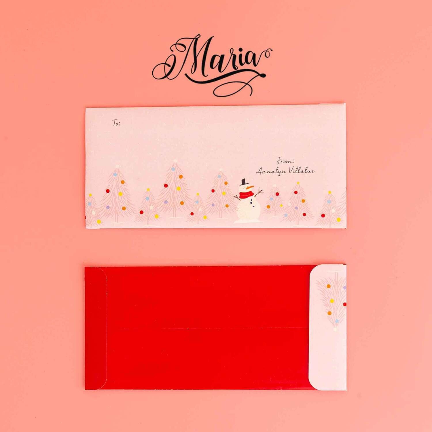 12 Pcs Personalized Christmas Money Envelopes