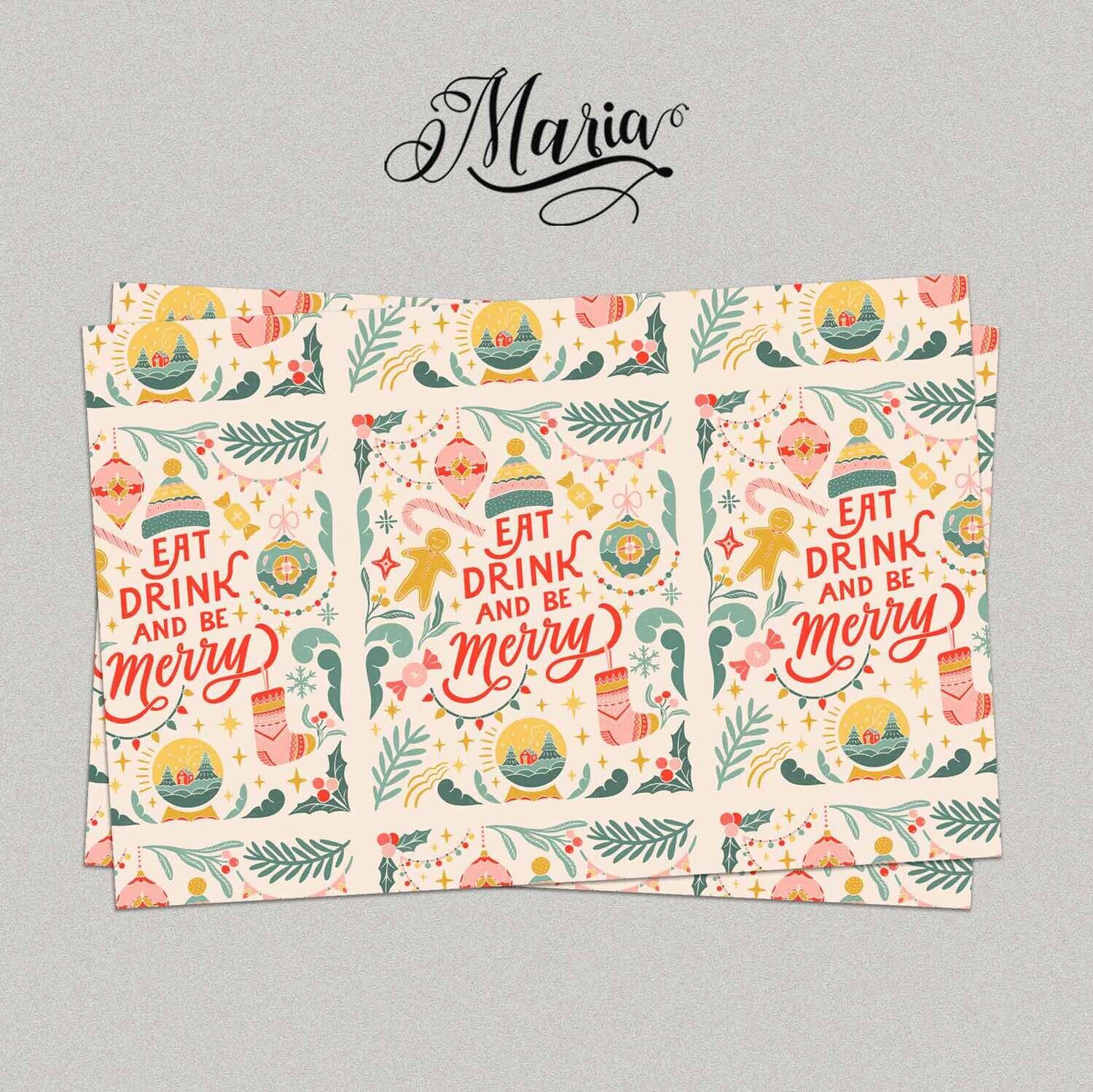 12 Pcs Christmas Gift Wrappers with Personalized Gift Tags A1
