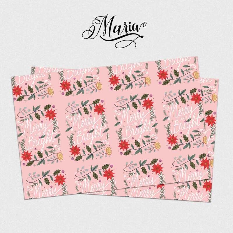 12 Pcs Christmas Gift Wrappers with Personalized Gift Tags B1