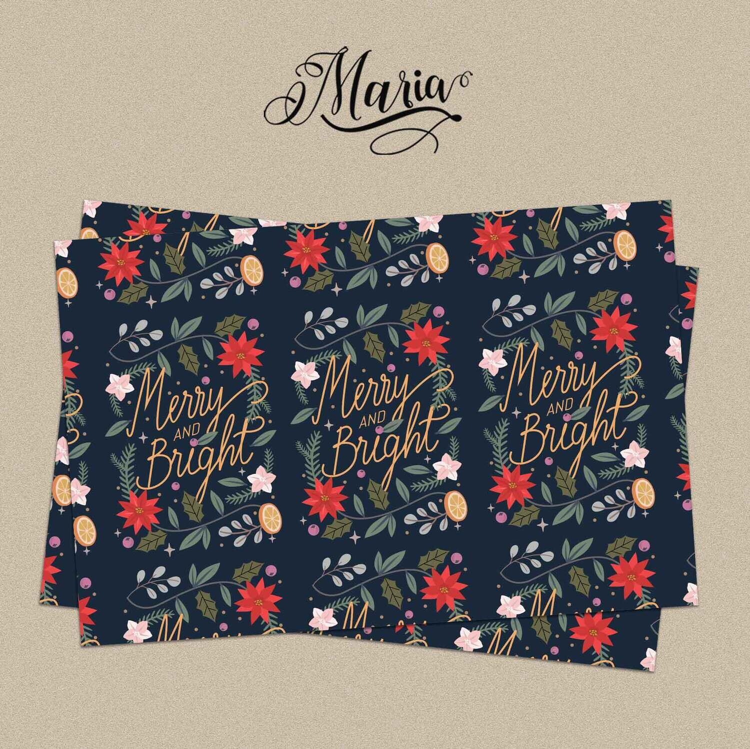 12 Pcs Christmas Gift Wrappers with Personalized Gift Tags G1