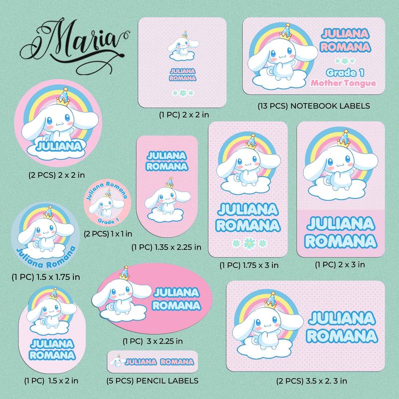 Back-to-School Personalized Stickers Cinnamonrolls