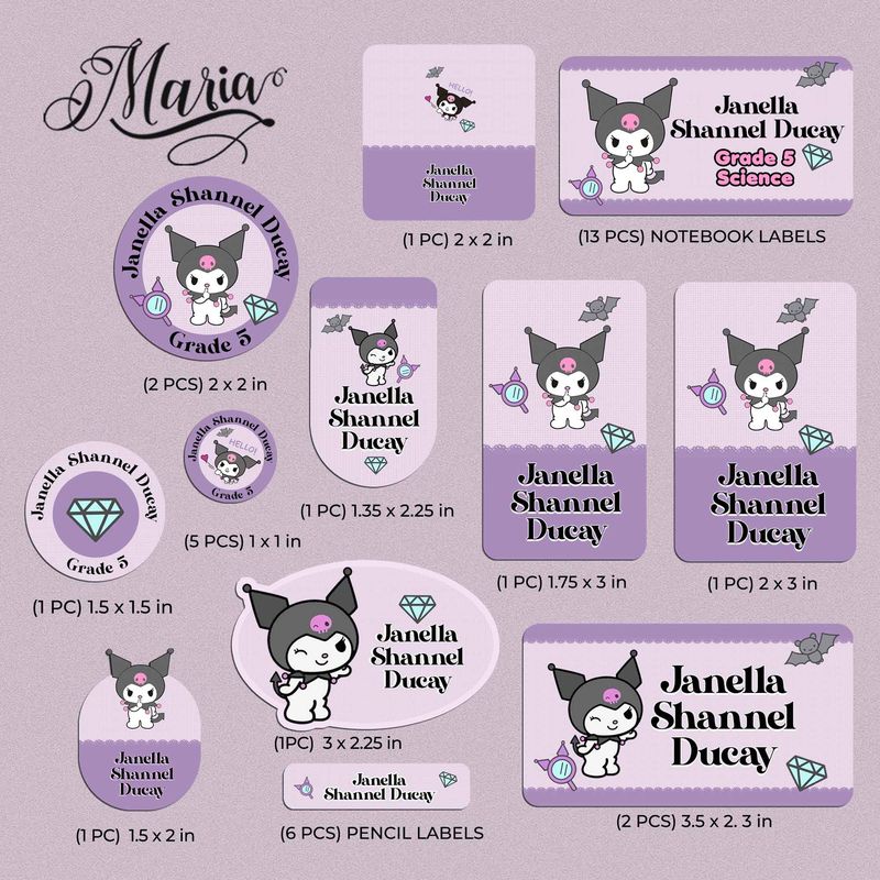 Back-to-School Personalized Stickers Kuromi